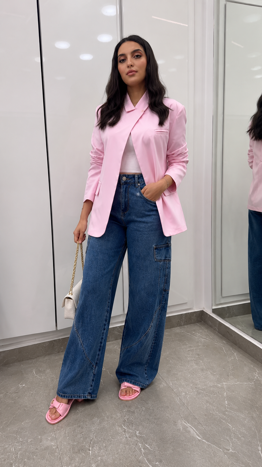 blazer couleur unie ouvert devant