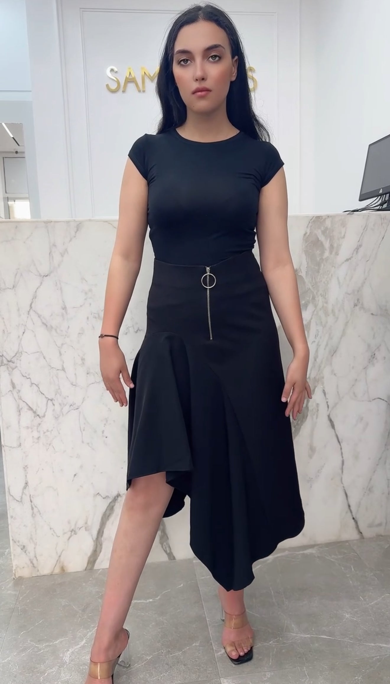 jupe froufrou avec zip