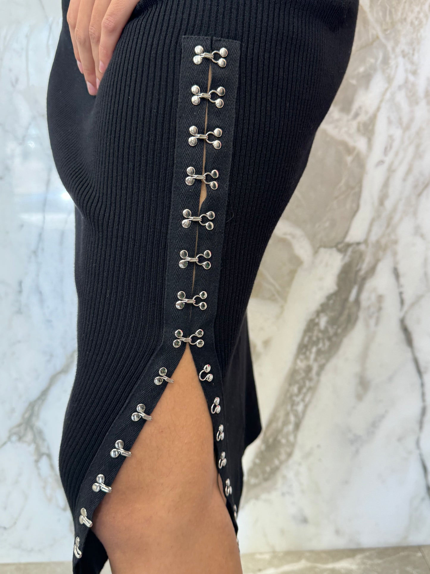 Ensemble jupe fente crochets