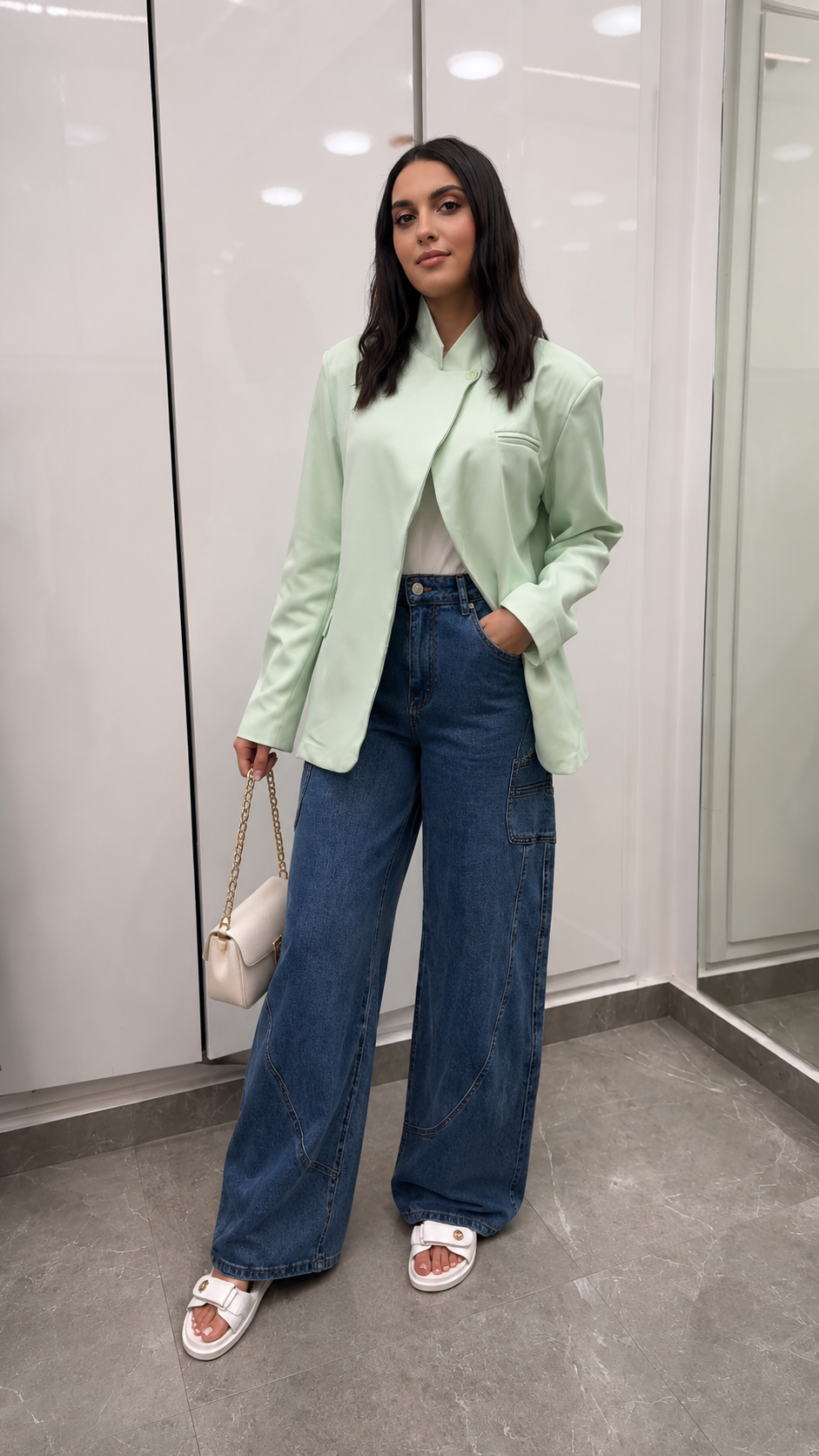 blazer couleur unie ouvert devant