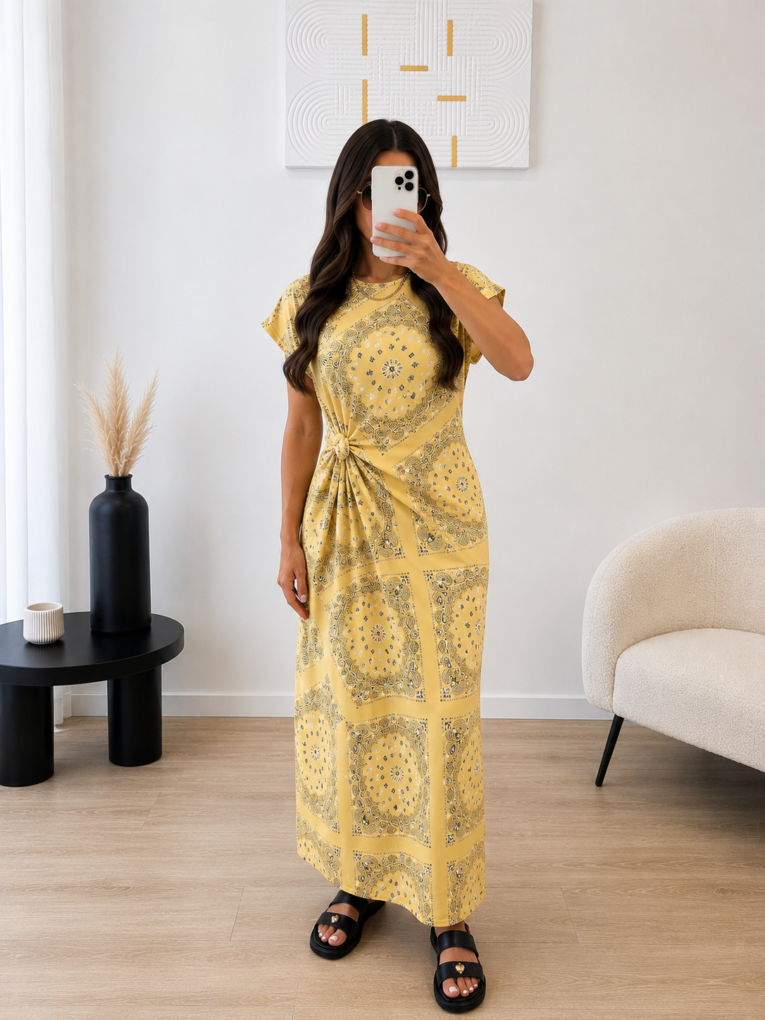 Robe manches courtes bandana