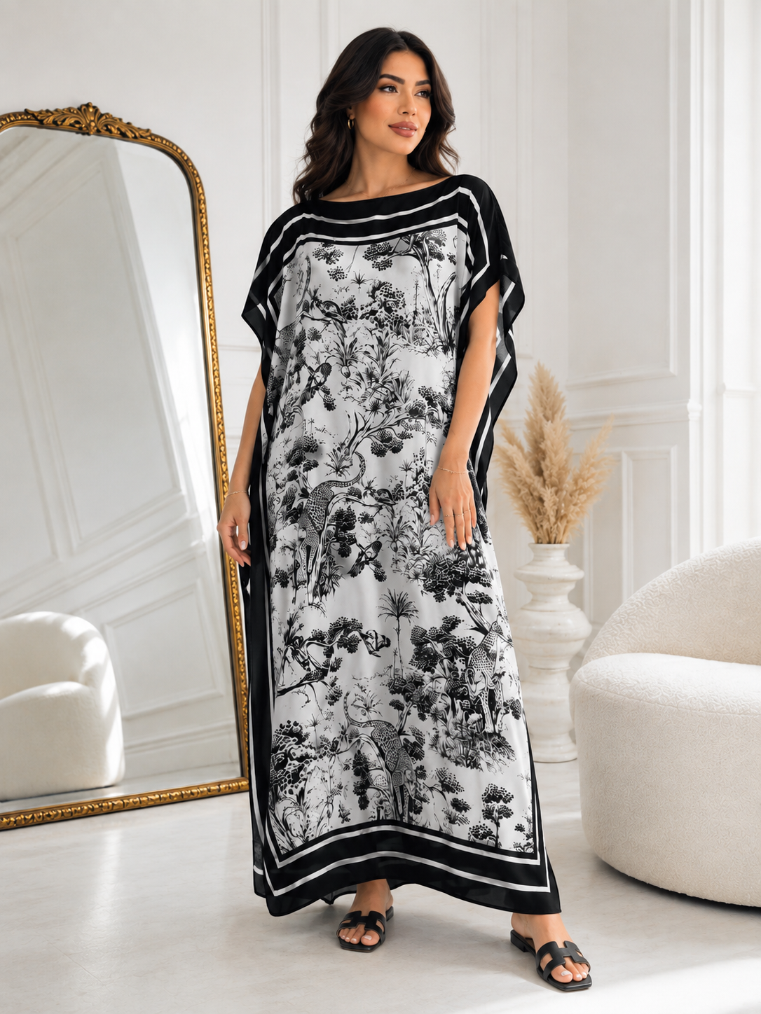 Robe style D large longue ceinture