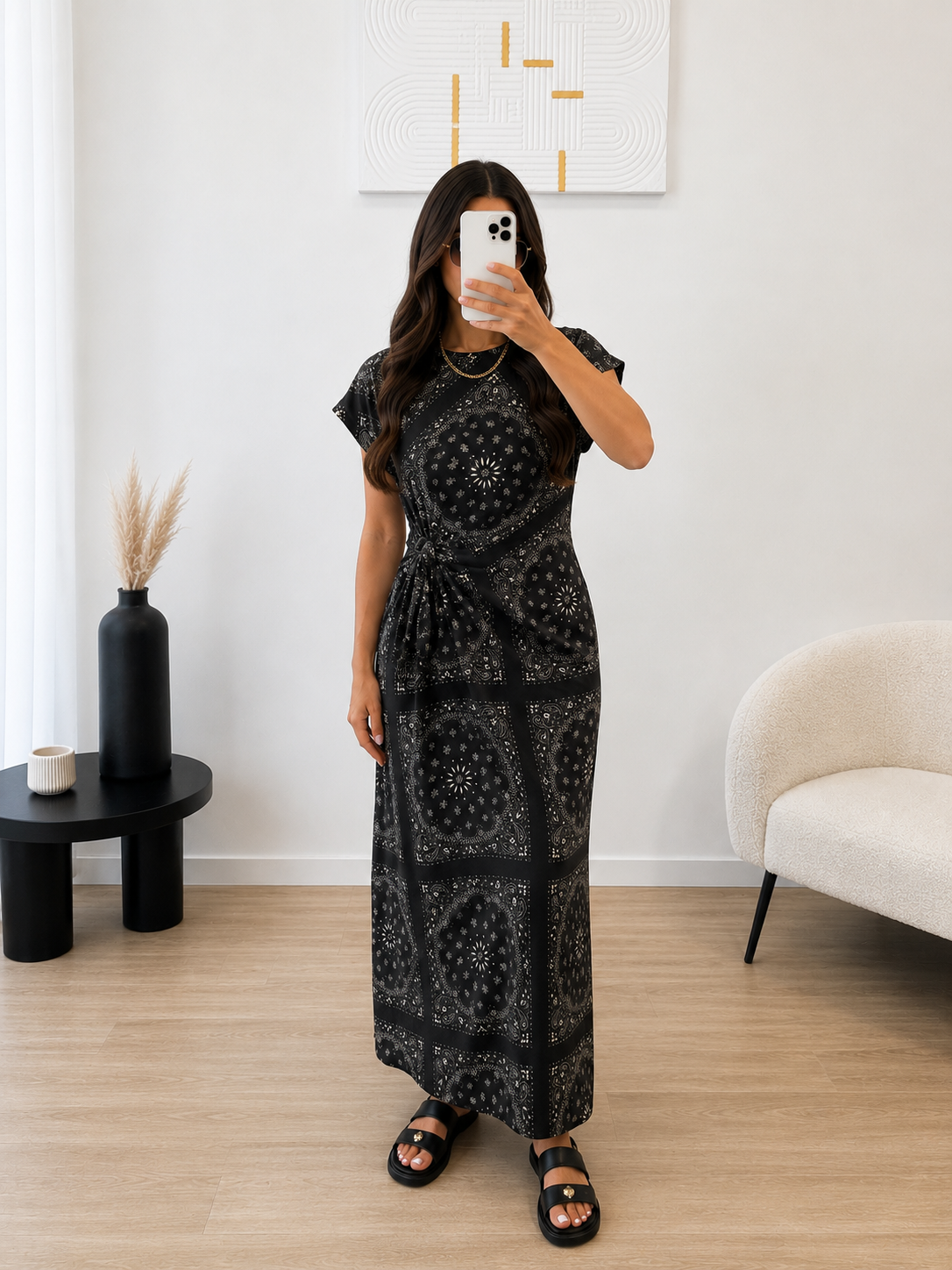 Robe manches courtes bandana