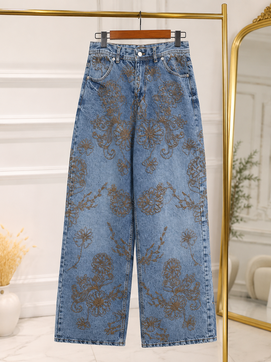 Jean bordé fleurs YOUSS