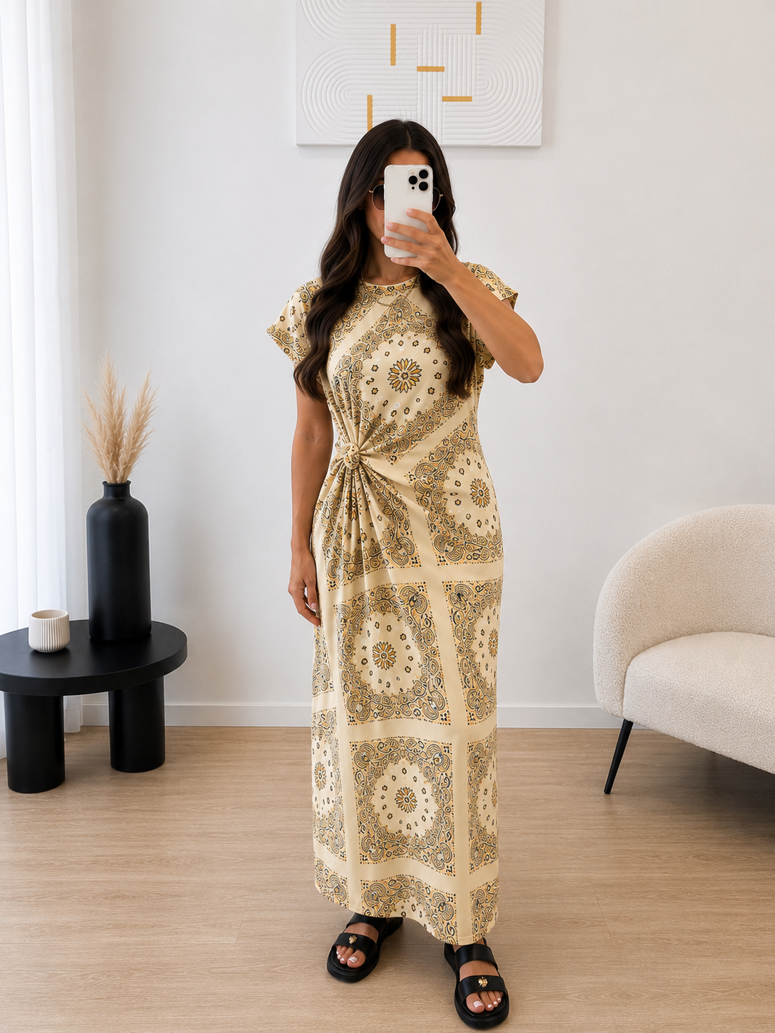 Robe manches courtes bandana