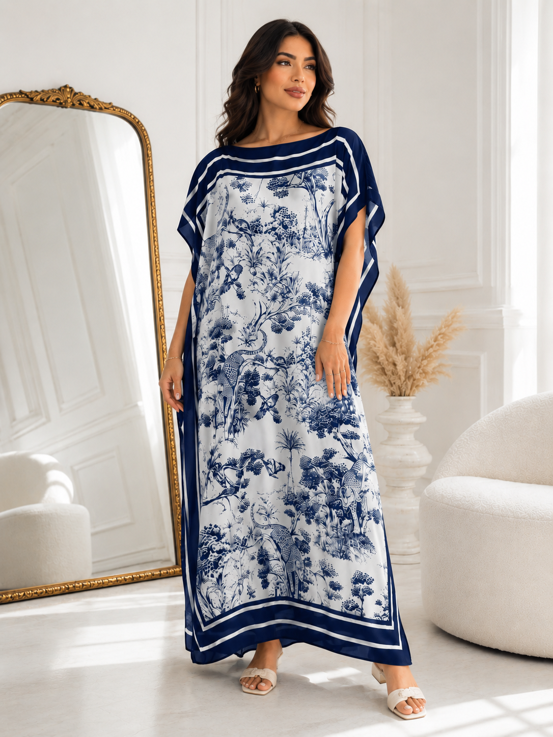 Robe style D large longue ceinture