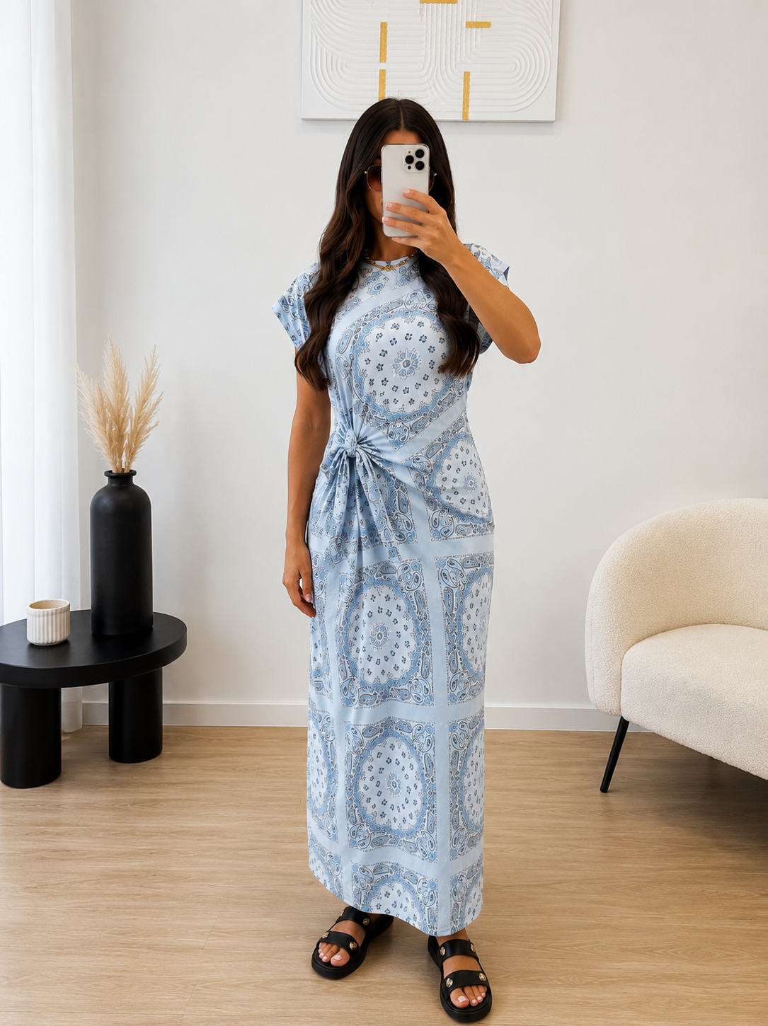 Robe manches courtes bandana