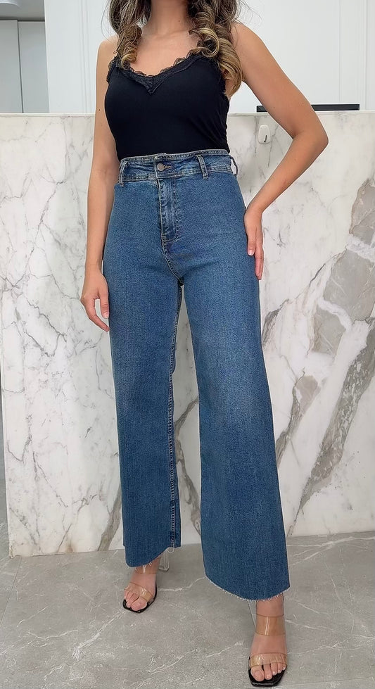 pantalon taille haute droit