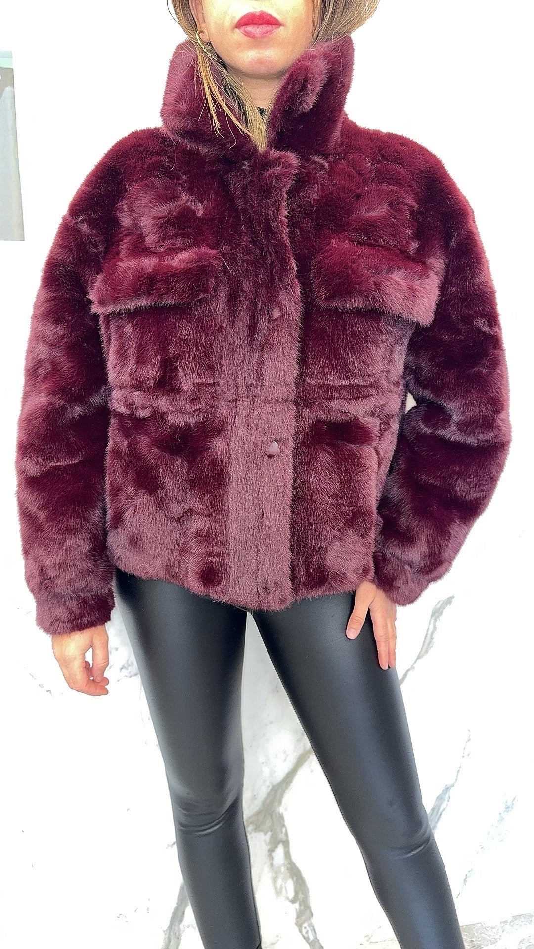 fourrure Vegan oversize col monté