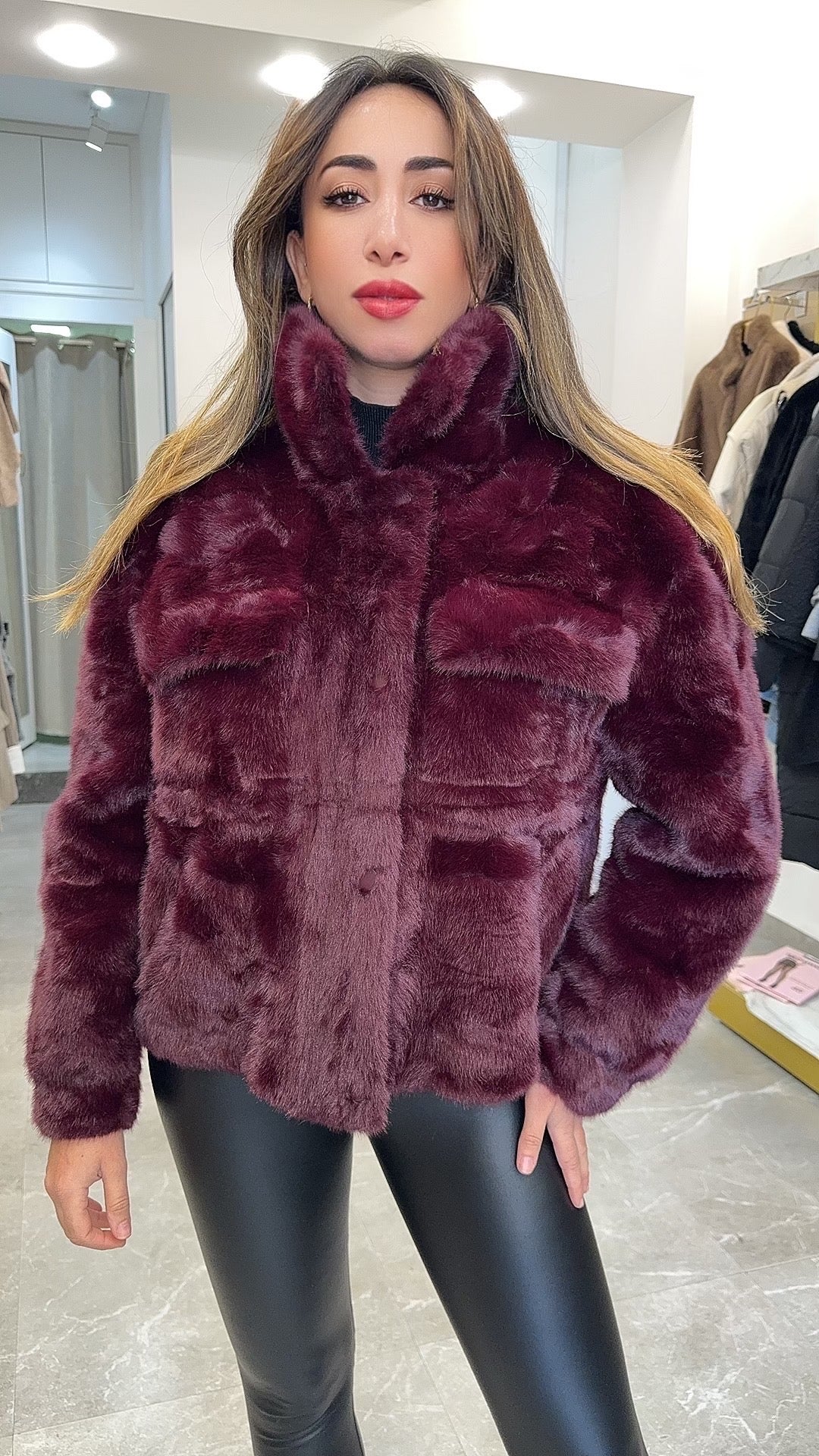 fourrure Vegan oversize col monté