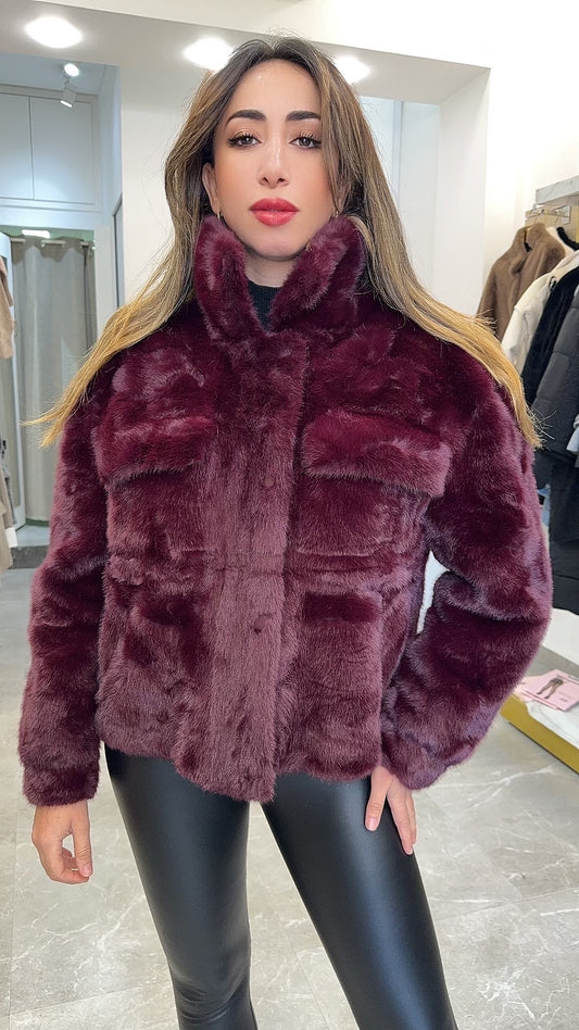 fourrure Vegan oversize col monté