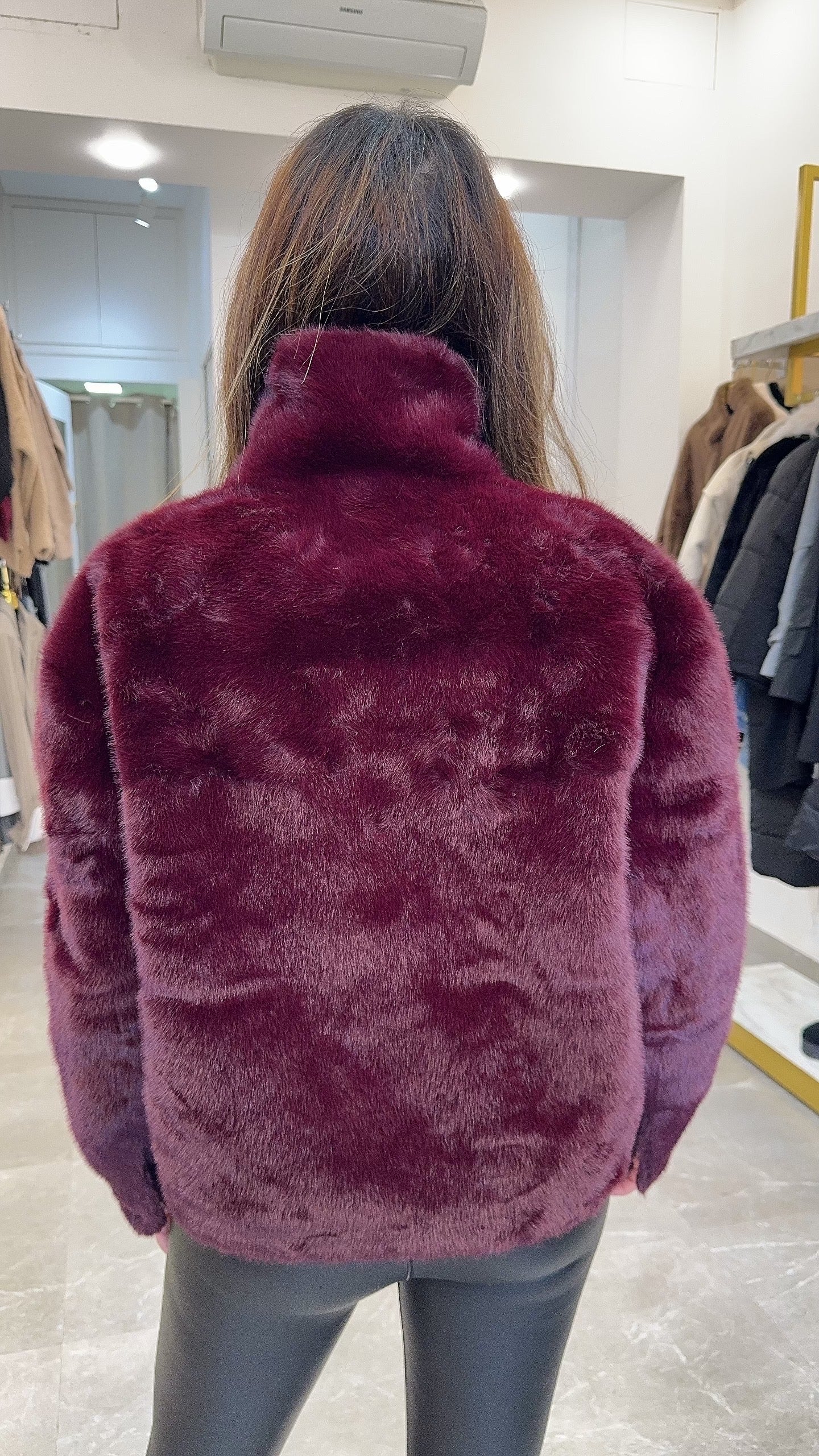 fourrure Vegan oversize col monté