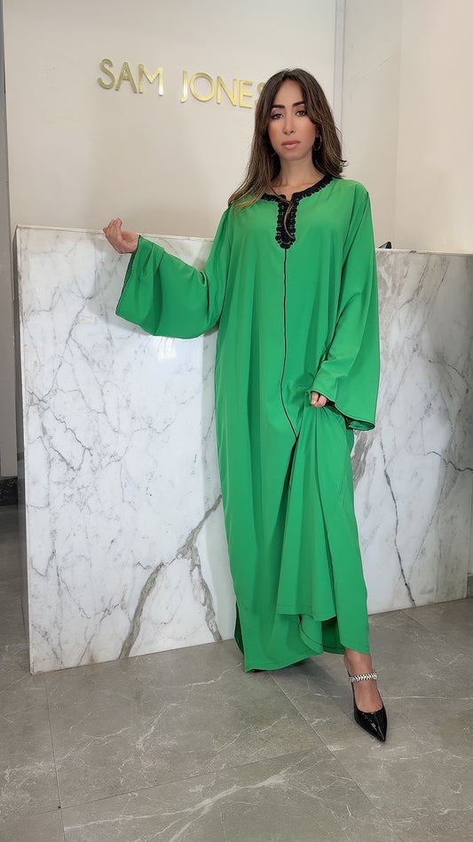 Djellaba noir vert