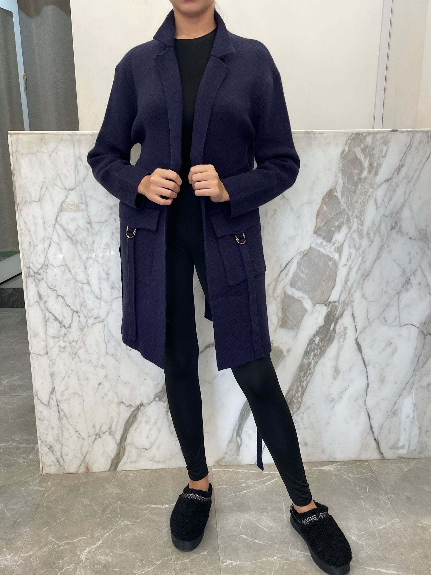 Manteau long habillé laine et cachemire