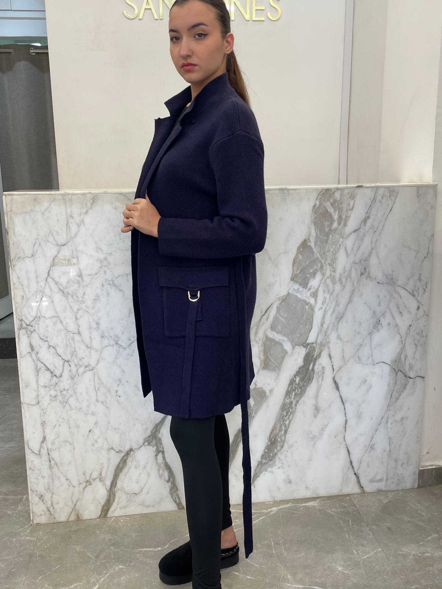 Manteau long habillé laine et cachemire