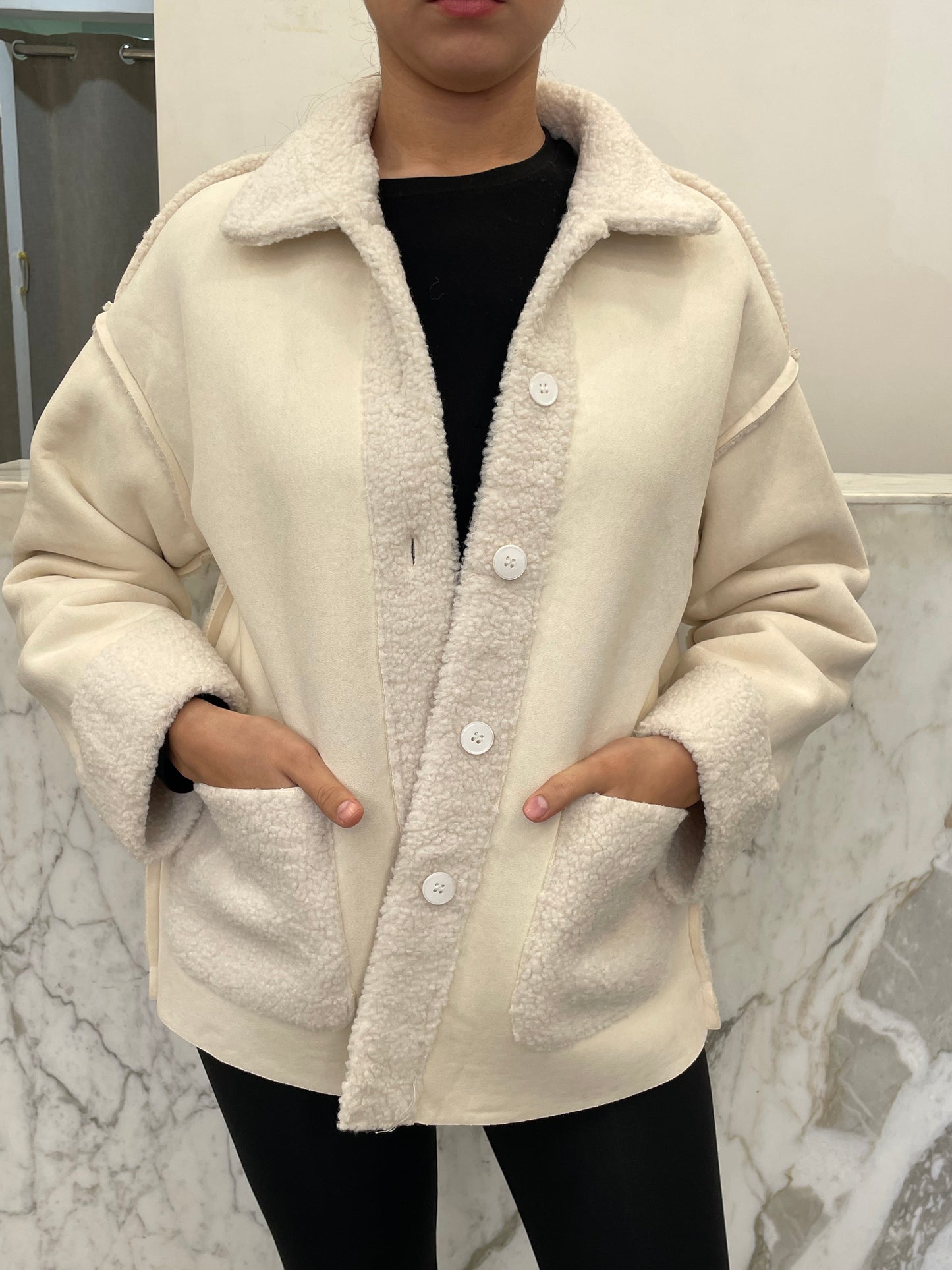 veste suedine fourré