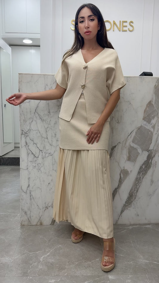 Ensemble demi manche maille bordeau