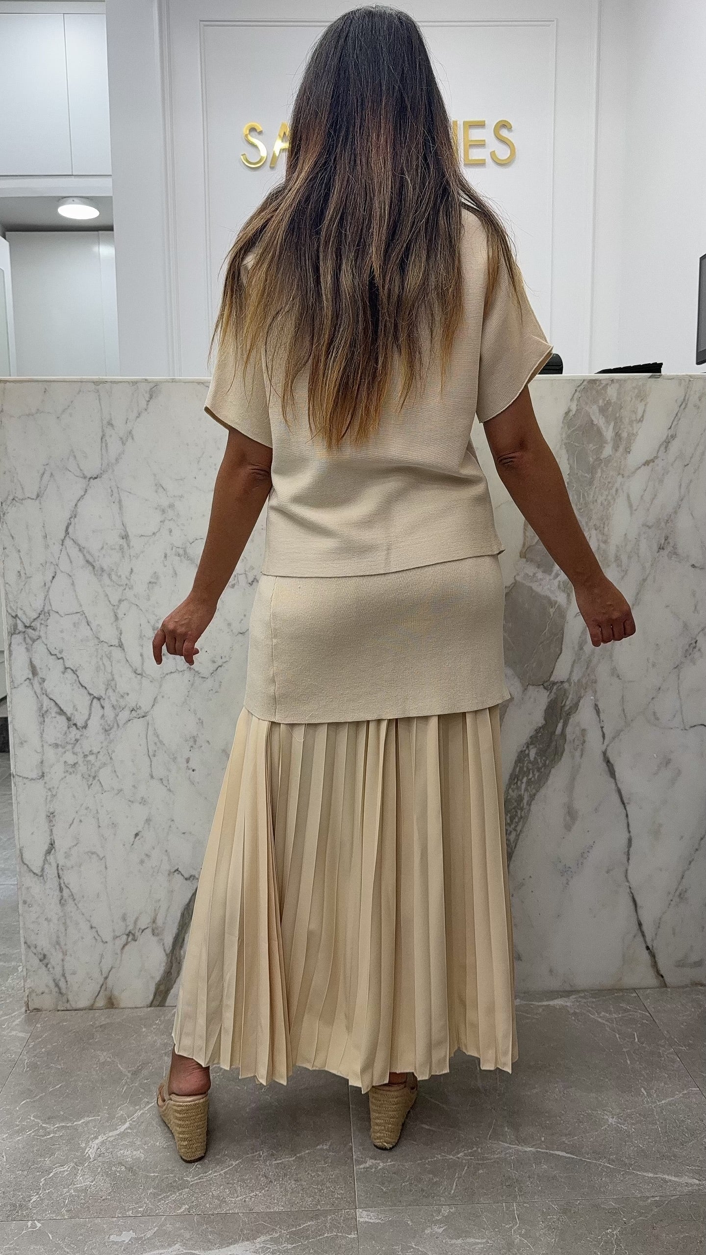 Ensemble demi manche maille bordeau