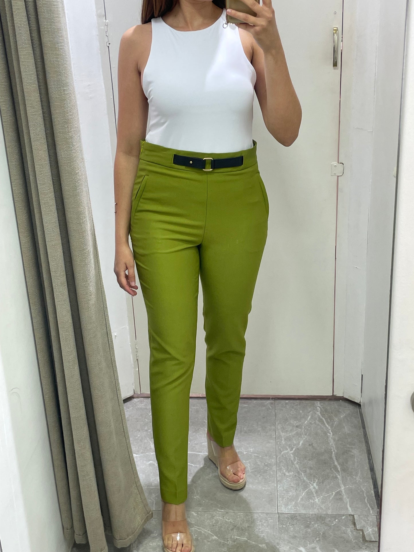 pantalon slim poches bleu