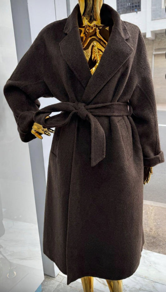 manteau lain ceinture