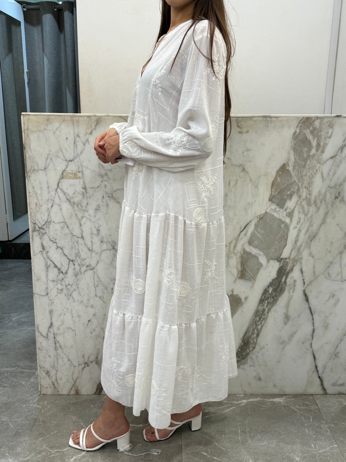 Robe blanc lin