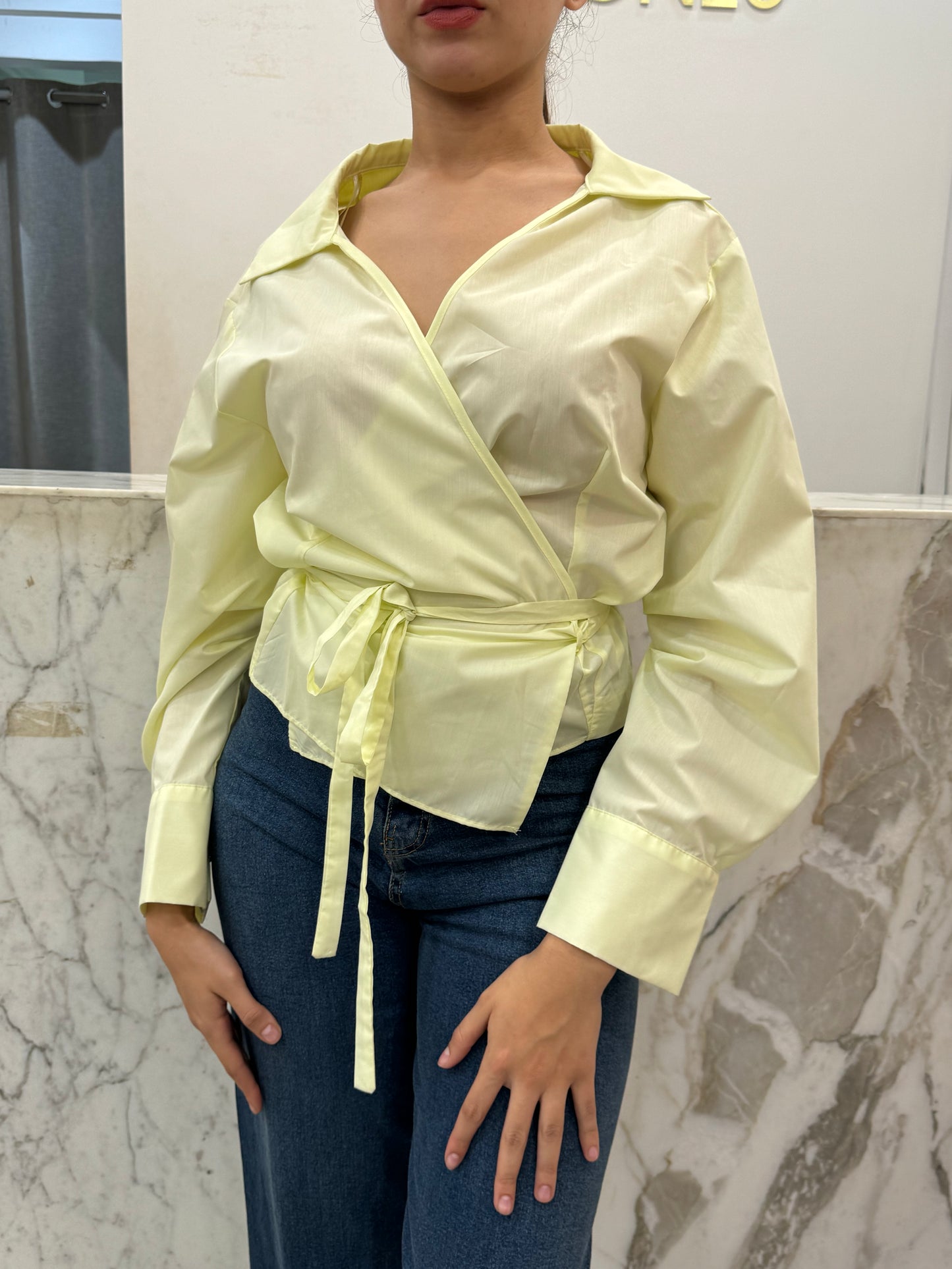 chemise cache coeur bleu clair