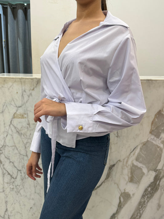 chemise cache coeur bleu clair