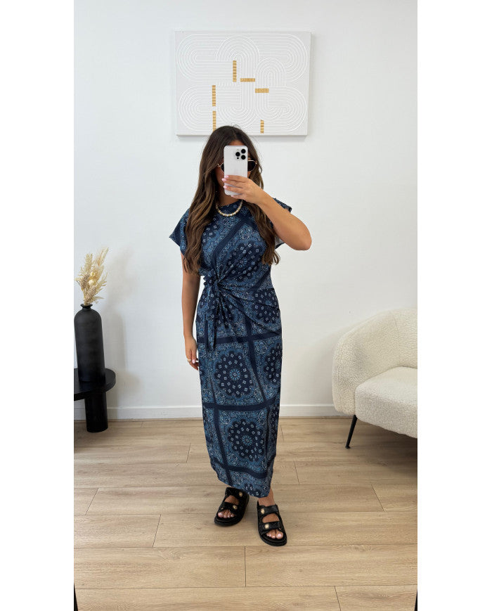 Robe manches courtes bandana